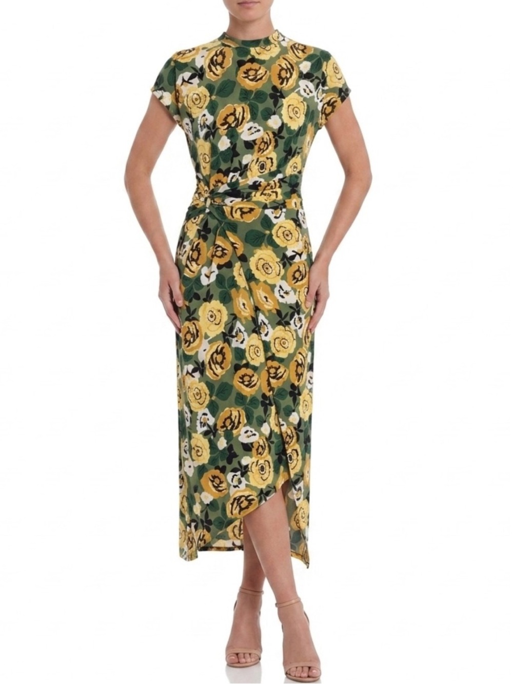 NWT Donna Morgan Floral Twist-Waist Midi Dress